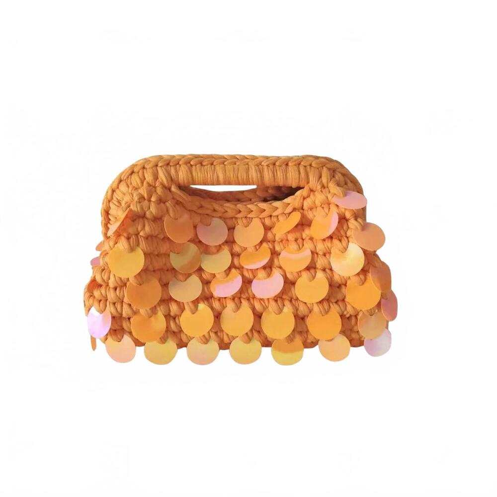 NEW GEMELLI the rivera sequin bag in orange